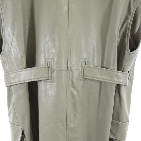 MAISON SPECIAL メゾンスペシャル ノースリーブ フェイクレザー ジャケット FREE グレー系 レディース