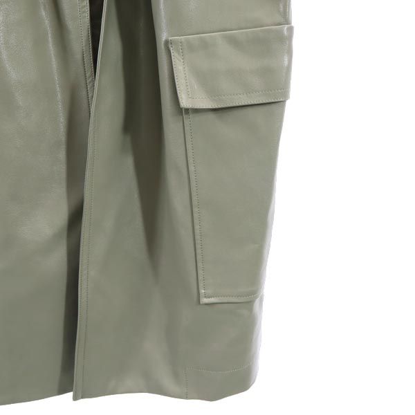 MAISON SPECIAL メゾンスペシャル ノースリーブ フェイクレザー ジャケット FREE グレー系 レディース