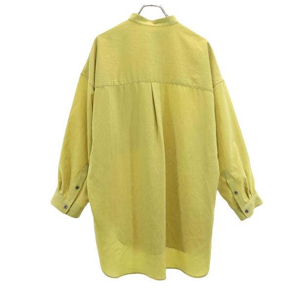 MAISON SPECIAL メゾンスペシャル 長袖 バンドカラー シャツワンピース XS イエロー系 レディース