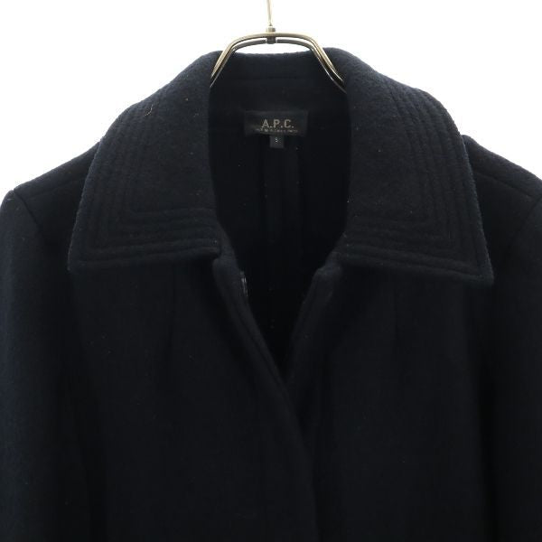 アーペーセー ウールブレンド イタリア製 オールド ステンカラーコート S 黒 A.P.C. レディース
