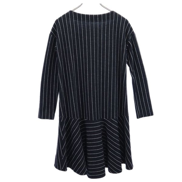 Vivienne Westwood Red Label ヴィヴィアンウエストウッド レッドレーベル ウールブレンド ストライプ 長袖 ワンピース 2 グレー レディース