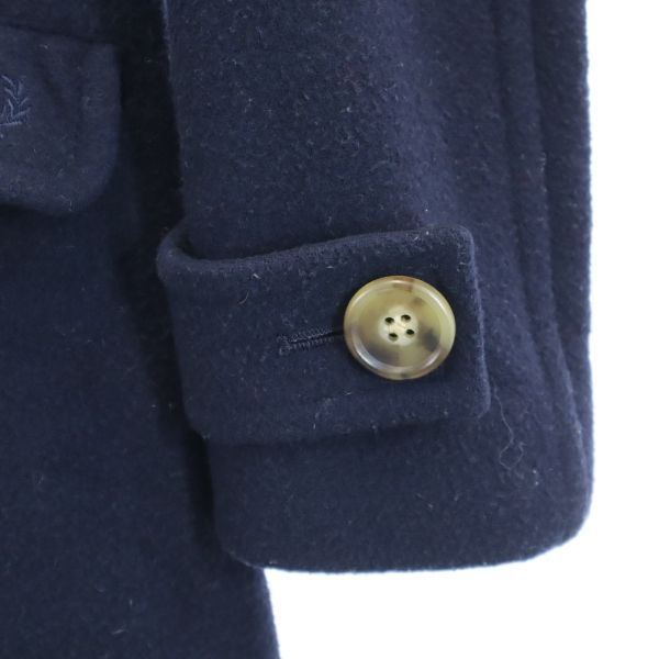 FRED PERRY フレッドペリー ウールブレンド ステンカラーコート S 紺 レディース