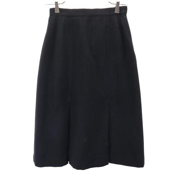 Burberrys バーバリーズ 90s オールド ロング丈 ウール プリーツスカート ブラック系 レディース