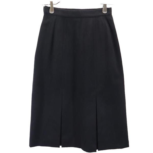 Burberrys バーバリーズ 90s オールド ロング丈 ウール プリーツスカート ブラック系 レディース