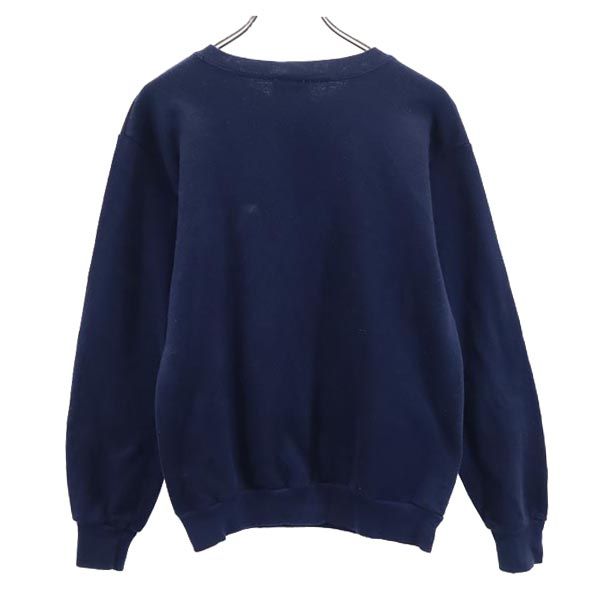 PEANUTS ピーナッツ オールド USA製 ロゴプリント 長袖 スウェット トレーナー M ネイビー PEANUTS 裏起毛 スヌーピー メンズ