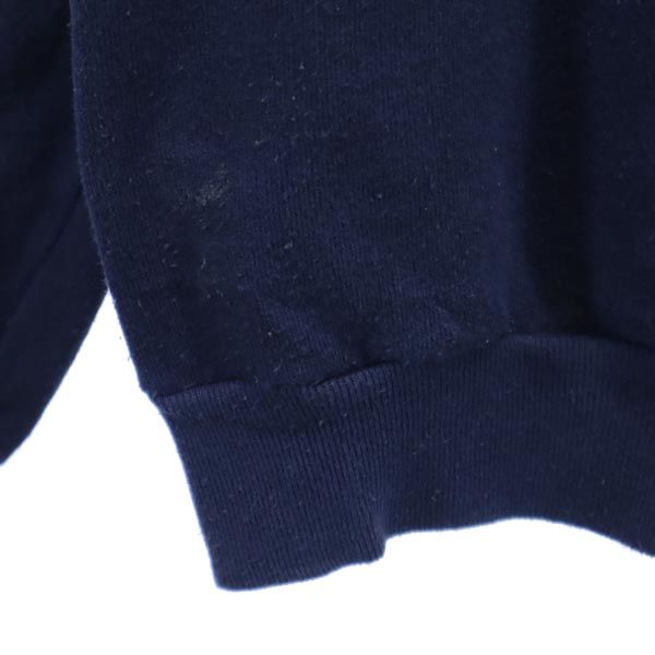 PEANUTS ピーナッツ オールド USA製 ロゴプリント 長袖 スウェット トレーナー M ネイビー PEANUTS 裏起毛 スヌーピー メンズ