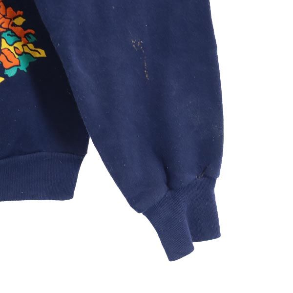 PEANUTS ピーナッツ オールド USA製 ロゴプリント 長袖 スウェット トレーナー M ネイビー PEANUTS 裏起毛 スヌーピー メンズ