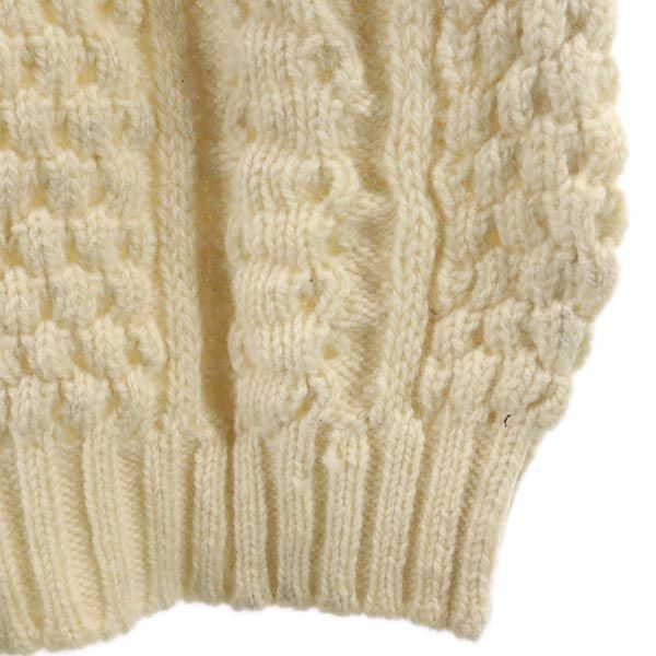 Slieve League 80s フィッシャーマン ヴィンテージ 長袖 ウール セーター ホワイト系 ニット メンズ