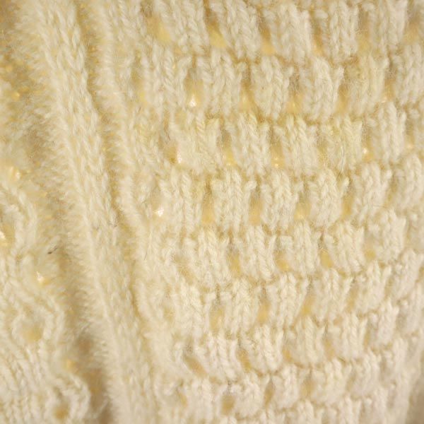 Slieve League 80s フィッシャーマン ヴィンテージ 長袖 ウール セーター ホワイト系 ニット メンズ