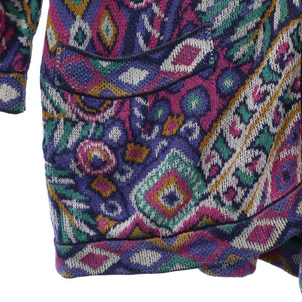 Missoni ミッソーニ イタリア製 オールド 総柄 長袖 ニット カーディガン 44 レディース