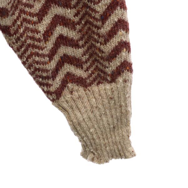 Dunhill ダンヒル 80s ヴィンテージ 総柄 長袖 Vネック ウール セーター L ブラウン系 ニット メンズ