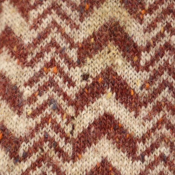 Dunhill ダンヒル 80s ヴィンテージ 総柄 長袖 Vネック ウール セーター L ブラウン系 ニット メンズ