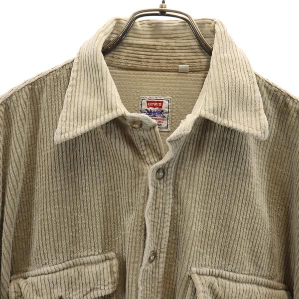 Levi's リーバイス イタリア製 長袖 コーデュロイシャツ L カーキ系 メンズ
