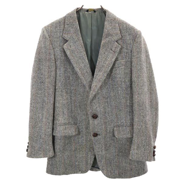 HARRIS TWEED ハリスツイード 70s 80s USA製 ヴィンテージ ウール テーラードジャケット グレー系 メンズ