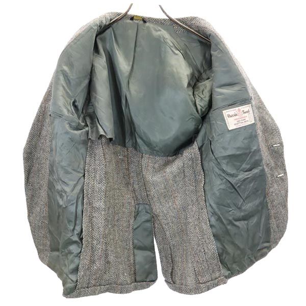 HARRIS TWEED ハリスツイード 70s 80s USA製 ヴィンテージ ウール テーラードジャケット グレー系 メンズ