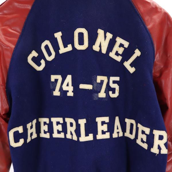 HOWE ATHLETIC APPAREL 70s ウール ヴィンテージ スタジャン 36 ブルー×レッド レディース