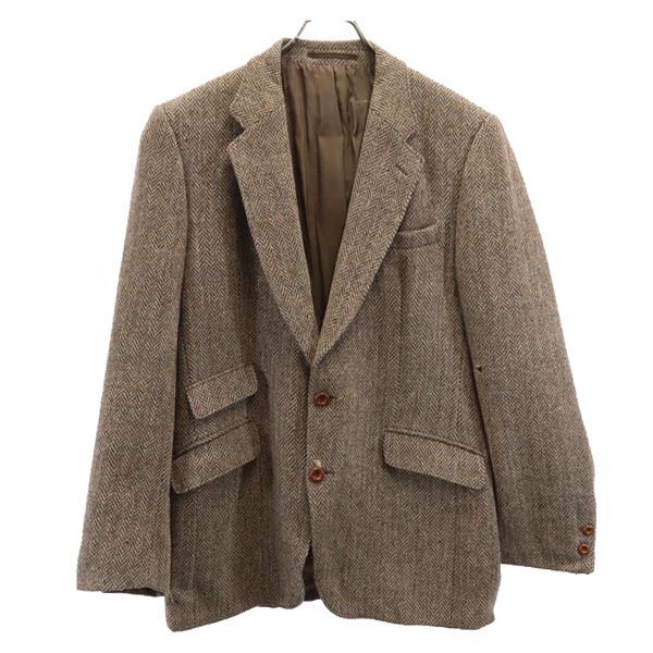 HARRIS TWEED ハリスツイード 70s シアーズ ヴィンテージ ヘリンボーン ウール テーラードジャケット ブラウン系 sears メンズ