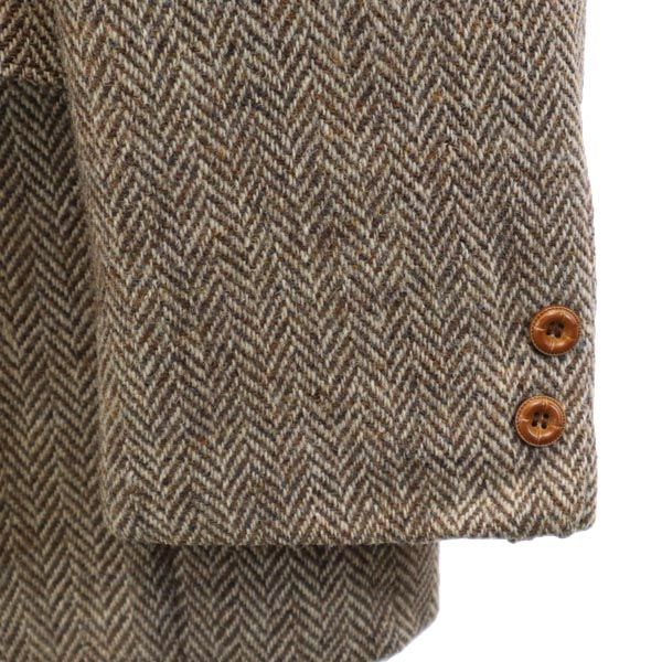 HARRIS TWEED ハリスツイード 70s シアーズ ヴィンテージ ヘリンボーン ウール テーラードジャケット ブラウン系 sears メンズ