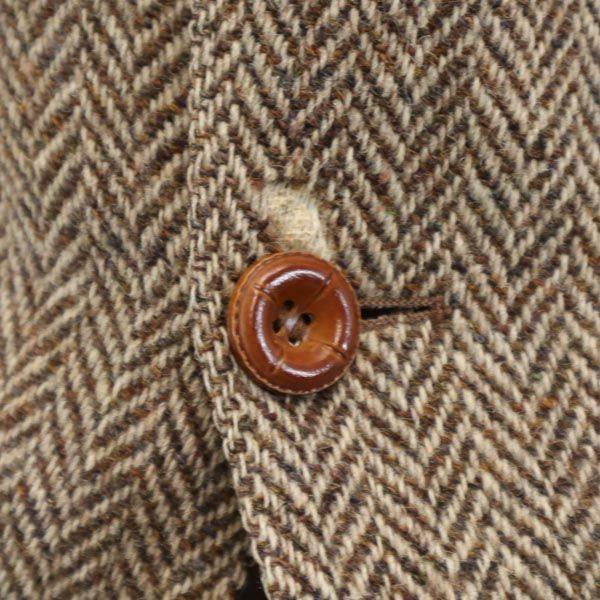HARRIS TWEED ハリスツイード 70s シアーズ ヴィンテージ ヘリンボーン ウール テーラードジャケット ブラウン系 sears メンズ