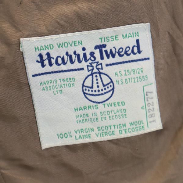 HARRIS TWEED ハリスツイード 70s シアーズ ヴィンテージ ヘリンボーン ウール テーラードジャケット ブラウン系 sears メンズ