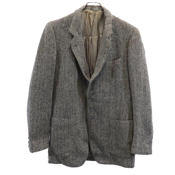HARRIS TWEED ハリスツイード 70s ヴィンテージ ヘリンボーン ウール テーラードジャケット グレー系 メンズ