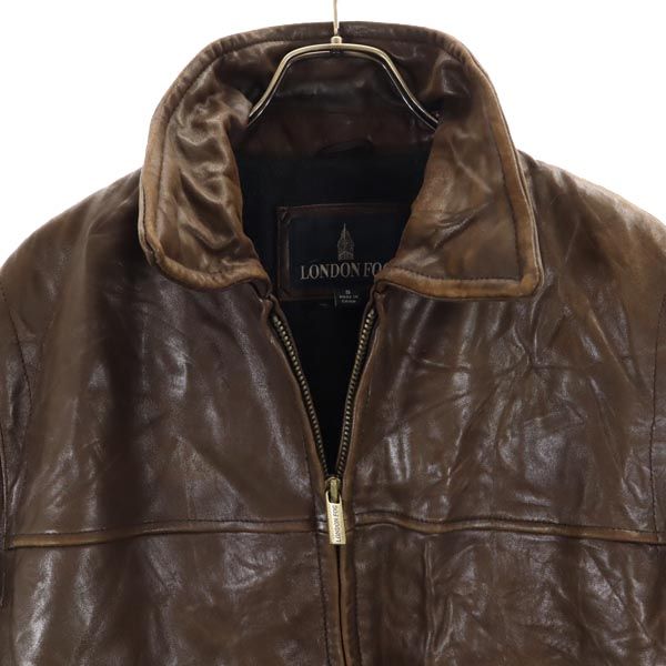 LONDON FOG ロンドンフォグ 本革 レザージャケット S ブラウン 本皮 メンズ