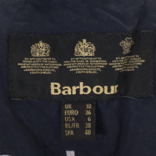 Barbour バブアー 中綿 ワックスドコットン コート US 6(UK10) ネイビー フード レディース