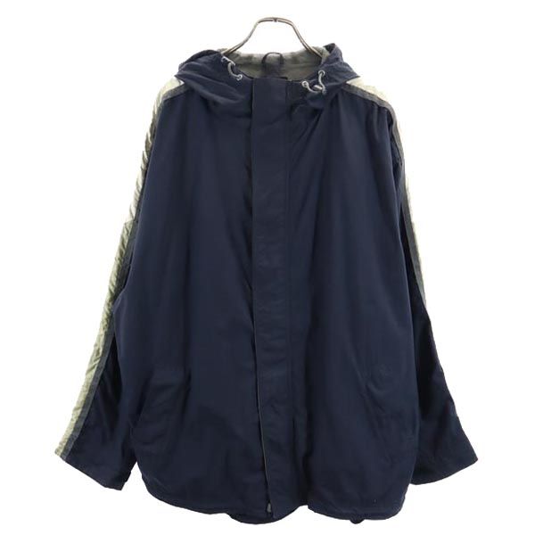GAP ギャップ オールド リップストップ地 ナイロンジャケット XL ネイビー フード 裏メッシュ地 メンズ