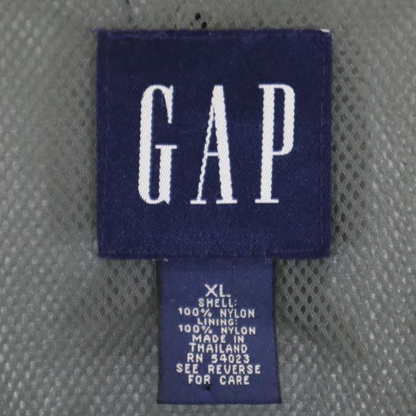 GAP ギャップ オールド リップストップ地 ナイロンジャケット XL ネイビー フード 裏メッシュ地 メンズ