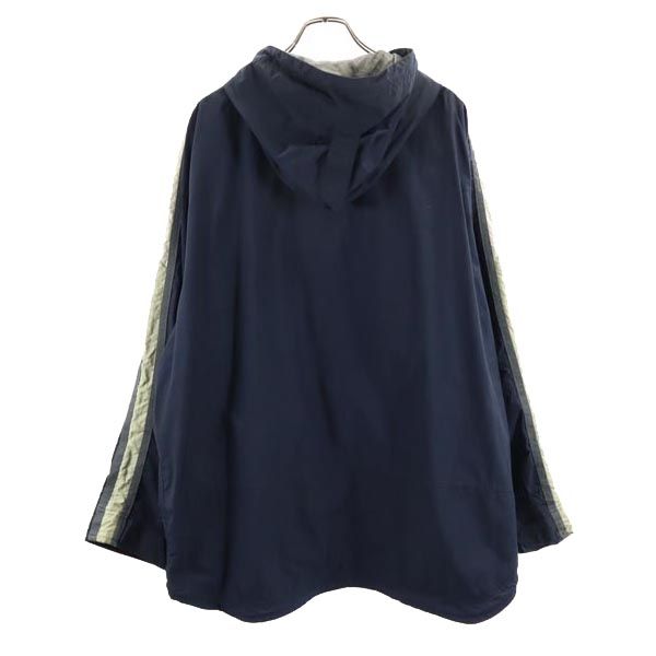 GAP ギャップ オールド リップストップ地 ナイロンジャケット XL ネイビー フード 裏メッシュ地 メンズ