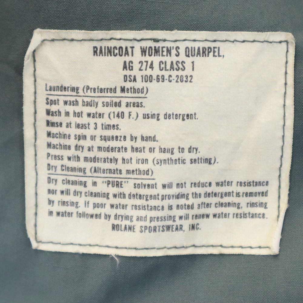 アメリカ軍 60s DSA レインコート ヴィンテージ トレンチコート カーキ US ARMY レイン レディース