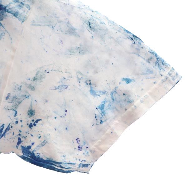 ギルダン ペイント加工 ペイント加工 半袖 Tシャツ XL 白×青 GILDAN クルーネック メンズ