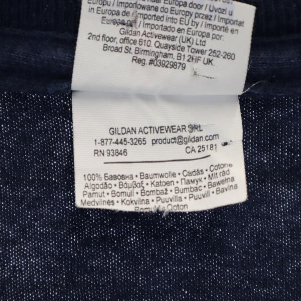 ギルダン アニマル プリント 半袖 Tシャツ 紺 GILDAN メンズ