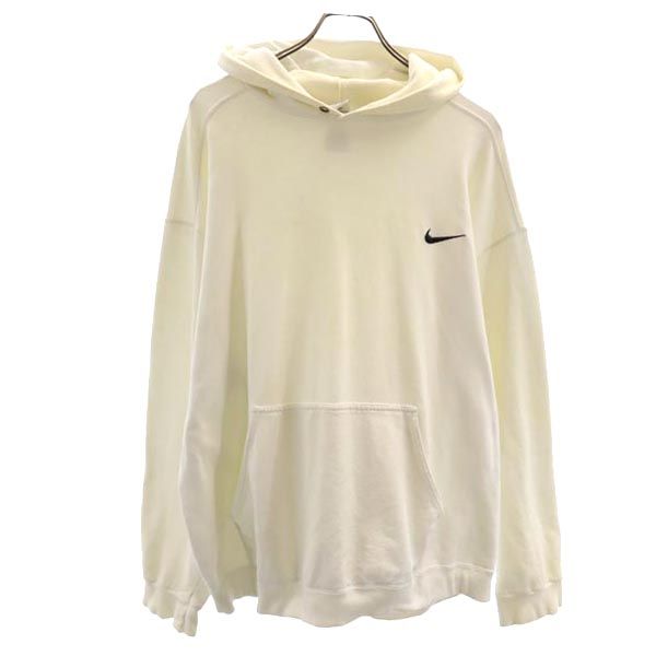 NIKE ナイキ 90s 00s 白タグ オールド 長袖 スウェットパーカー L ホワイト系 裏フリース メンズ