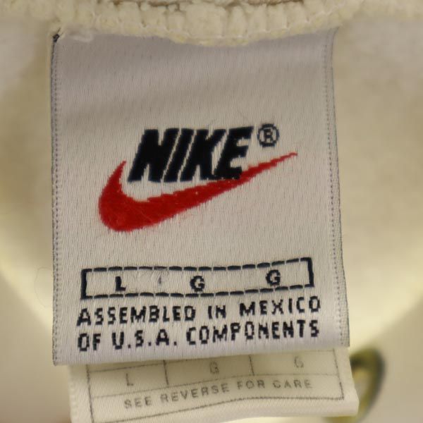 NIKE ナイキ 90s 00s 白タグ オールド 長袖 スウェットパーカー L ホワイト系 裏フリース メンズ