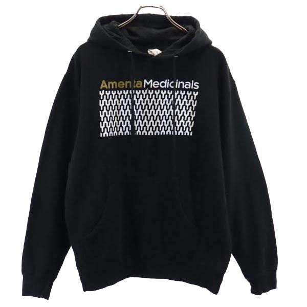 INDEPENDENT インディペンデント プリント 長袖 スウェットパーカー M ブラック 裏起毛 プルオーバー メンズ