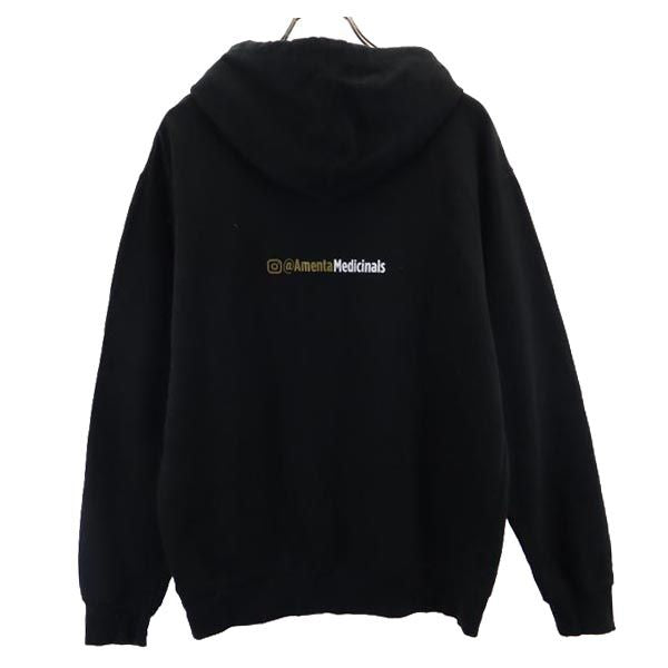 INDEPENDENT インディペンデント プリント 長袖 スウェットパーカー M ブラック 裏起毛 プルオーバー メンズ