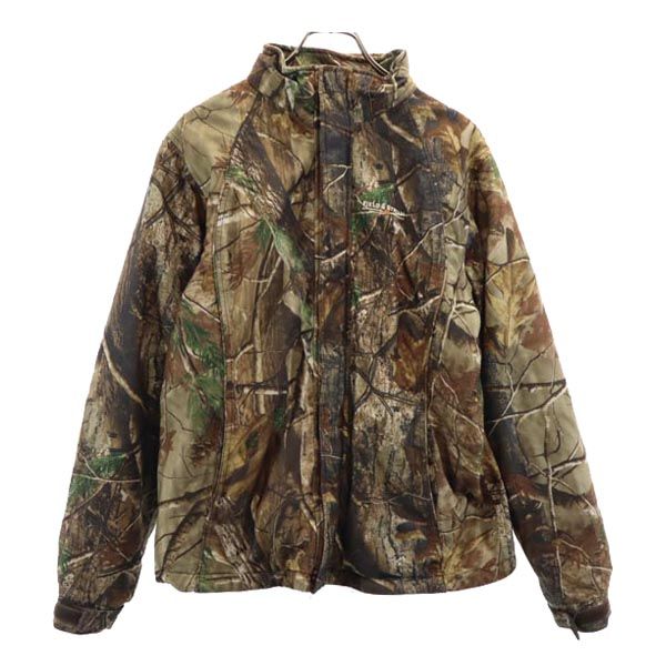 FIELD&STREAM フィールドアンドストリーム 総柄 起毛 中綿ジャケット M ベージュ系 裏ファー メンズ