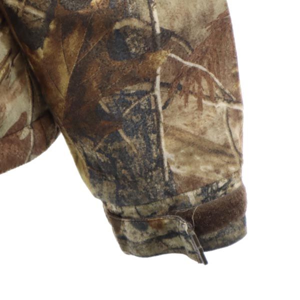 FIELD&STREAM フィールドアンドストリーム 総柄 起毛 中綿ジャケット M ベージュ系 裏ファー メンズ