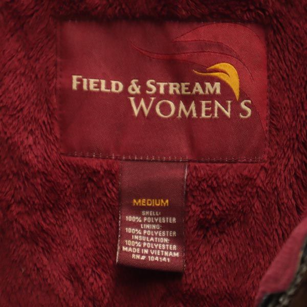 FIELD&STREAM フィールドアンドストリーム 総柄 起毛 中綿ジャケット M ベージュ系 裏ファー メンズ