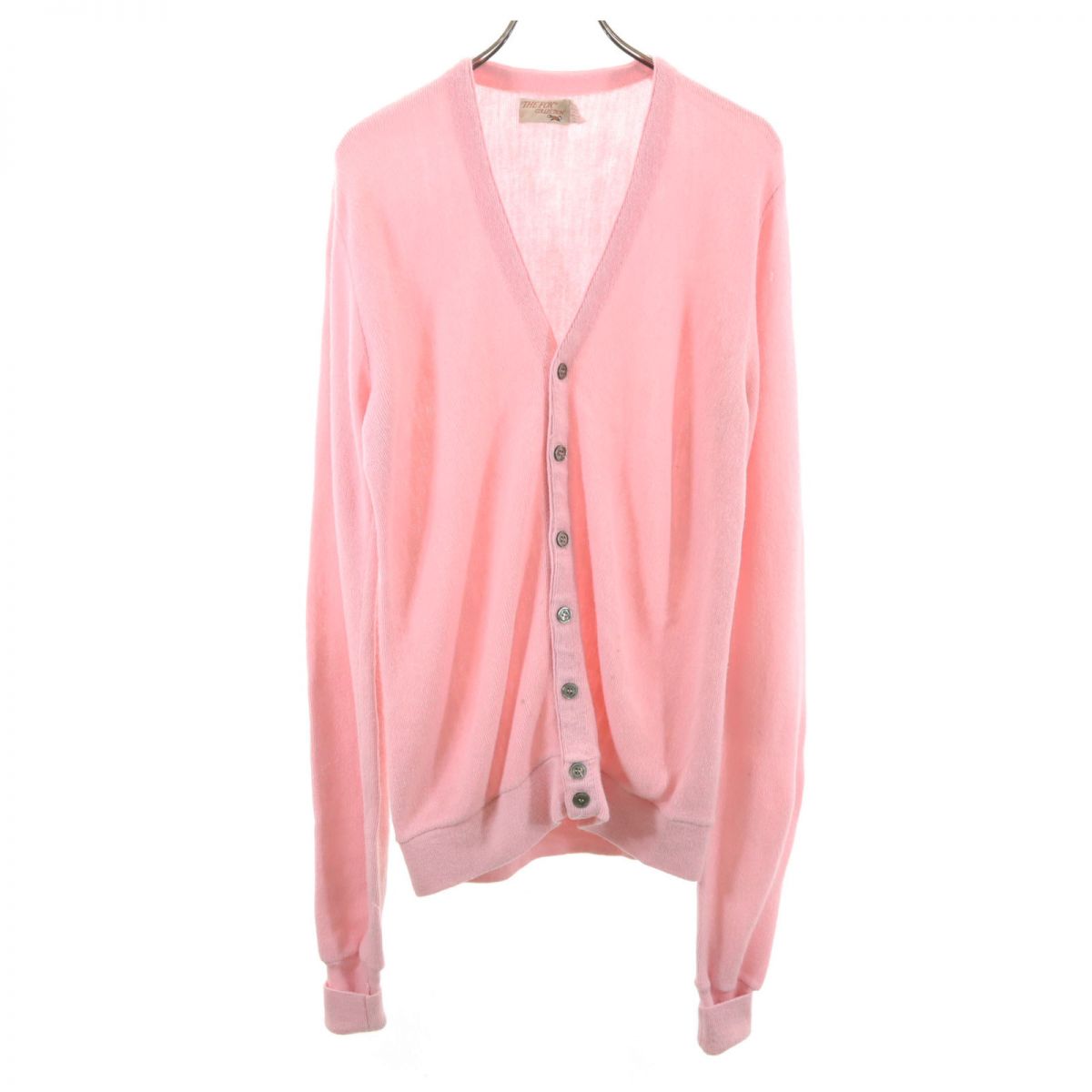 THE FOX COLLECTION ザフォックスコレクション 70s 80s USA製 ヴィンテージ 長袖 ニット カーディガン X-TALL(42) ピンク メンズ
