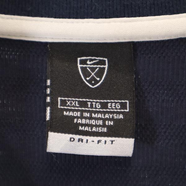 ナイキ ゴルフ 半袖 ポロシャツ XXL 紺 NIKE ビッグサイズ メンズ