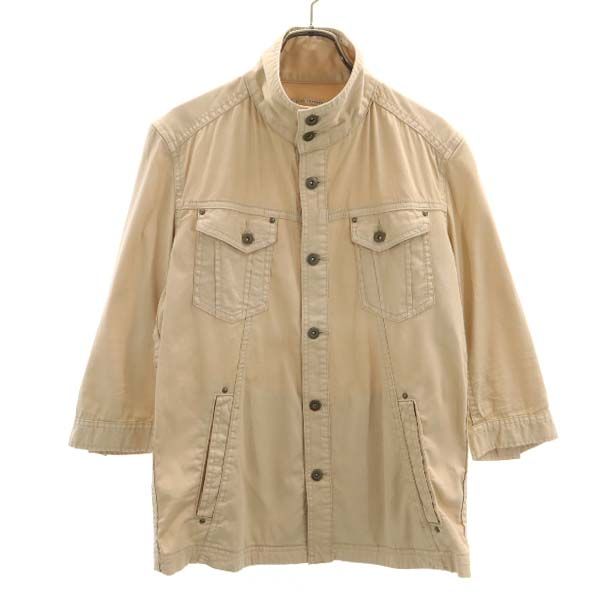 未使用 BLUE TORNADO ブルートルネード 7分袖 スタンドカラー ジャケット M ベージュ メンズ