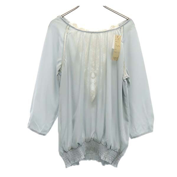 未使用 G put 7分袖 ブラウス M ライトグレー プルオーバー レディース