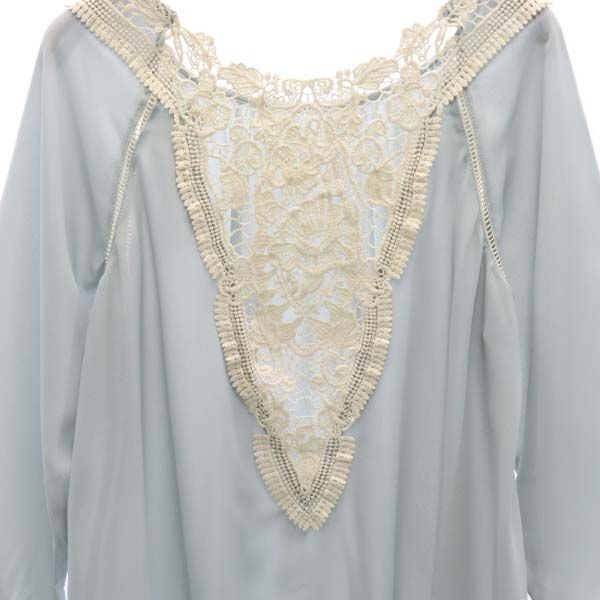 未使用 G put 7分袖 ブラウス M ライトグレー プルオーバー レディース