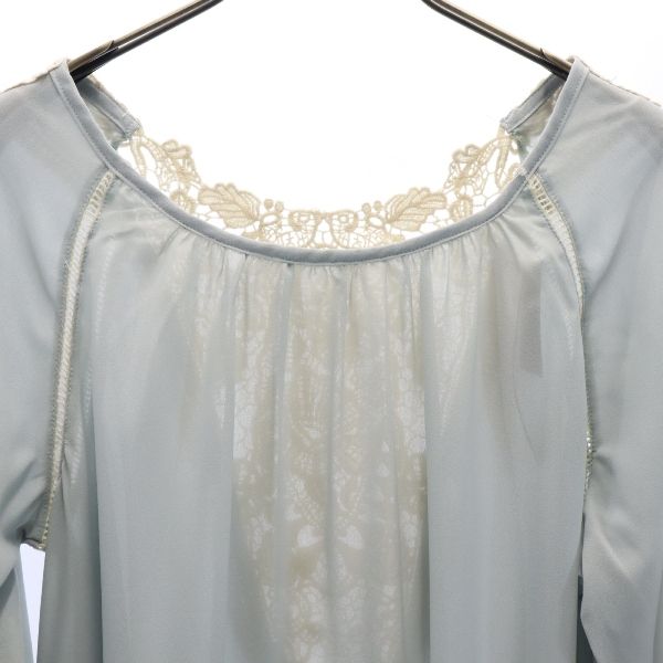 未使用 G put 7分袖 ブラウス M ライトグレー プルオーバー レディース