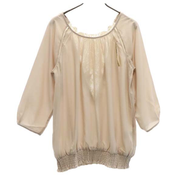 未使用 G put 7分袖 ブラウス M ベージュ プルオーバー レディース