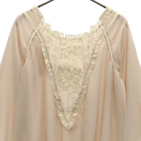 未使用 G put 7分袖 ブラウス M ベージュ プルオーバー レディース