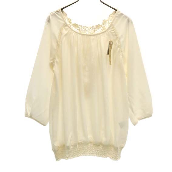 未使用 G put 7分袖 ブラウス M オフホワイト G put プルオーバー レディース