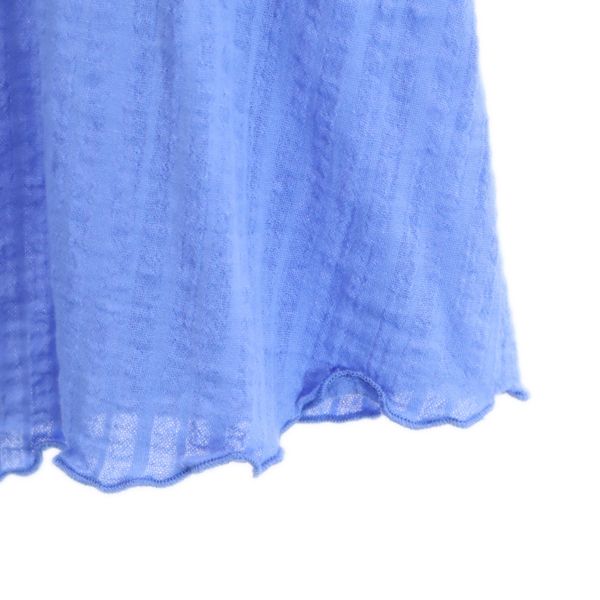 T・H COMPANY ノースリーブ レース切替 ブラウス M-L ブルー T・H COMPANY レディース